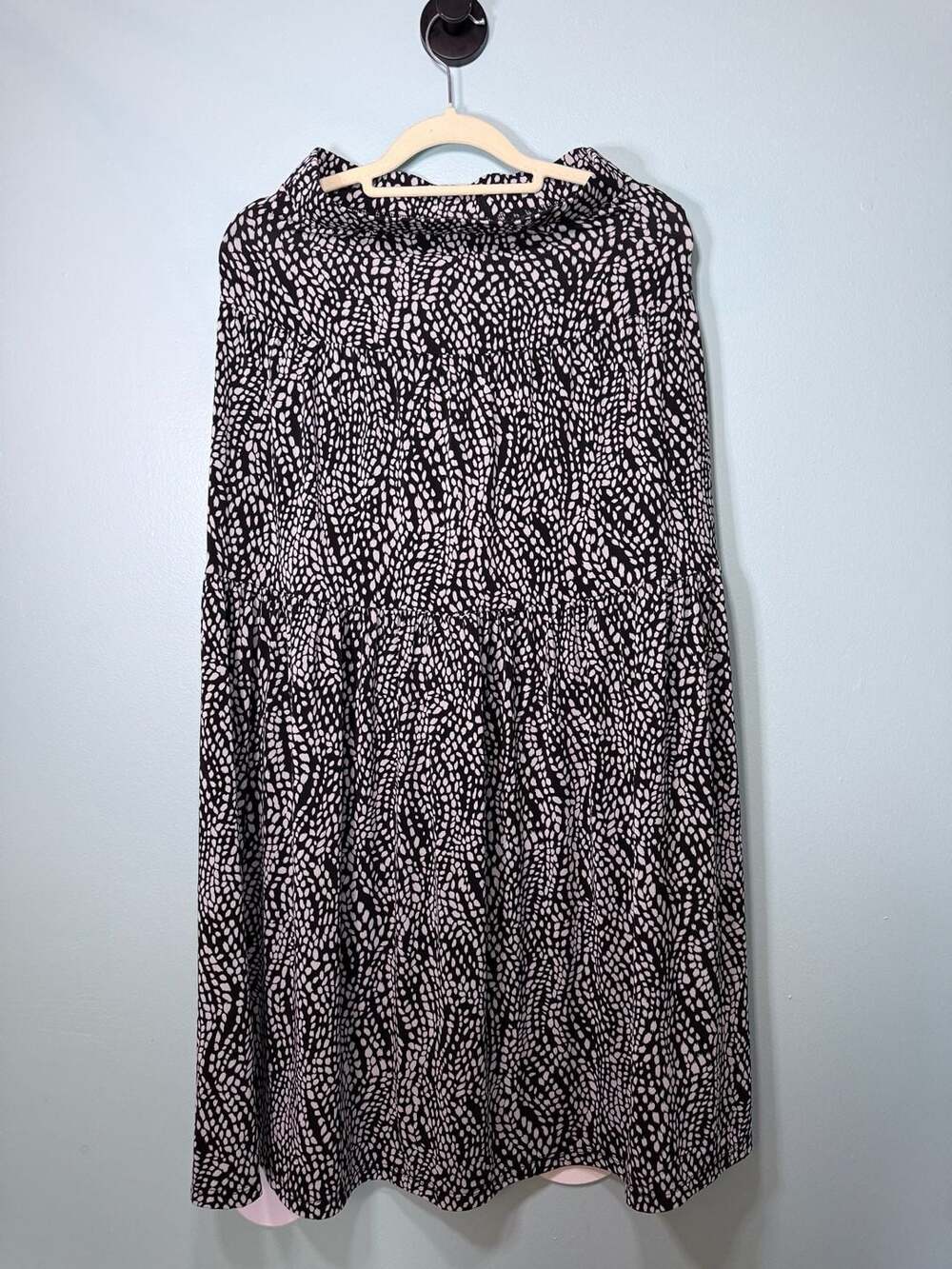 Simply Vera Vera Wang Tiered Skirt Black White Animal Print